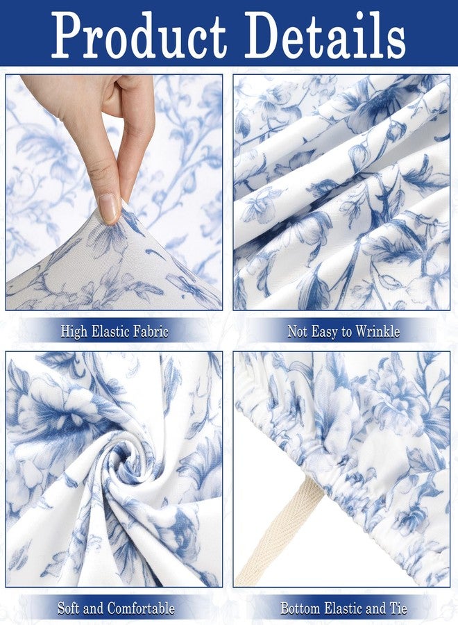 Gilprop Chinoiserie Printed Sofa Cover Stretch Couch Cover with Throw Pillow Case Blue White Floral Sofa Slipcover for Living Room Decoration(2 Seat) - Image 4